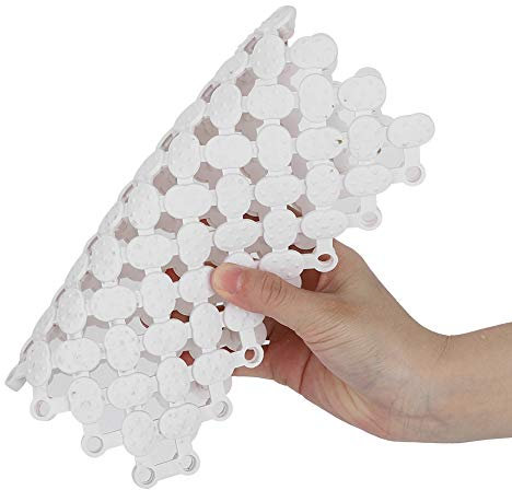 Tyenaza 6 Alfombrillas de baño entrelazadas, 20 x 20 cm, baldosas Antideslizantes de PVC Suave, Alfombrilla de cojín Modular, baldosa ventilada para Cocina, baño, Ducha, Piscina, balcón(Blanco)