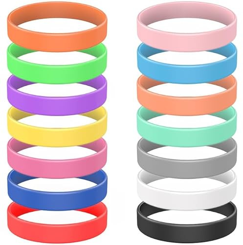 14 Stk. Gummibänder, YalsFTY Silikonarmbänder für Männer, 14 Farben gemischt