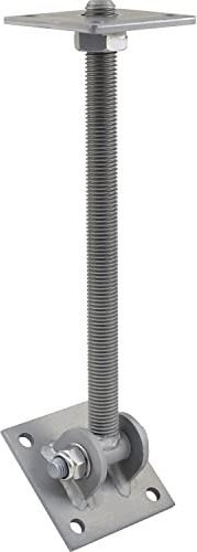 PITZL 12013.7301 Pfostenträger PTP 12013.7301-Stahl ZiNiP beschichtet mit Gewindestange, Silber