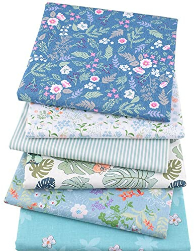 BYNYXI 8 Stück Baumwollstoff, 50cmx50cm Patchwork Stoffe Paket Baumwollstoff zum Nähen DIY Stoffstücke Blumenmuster Patchwork Stoffpaket Bedruckte Stoffe für Näharbeiten Stoffreste Nähstoffe
