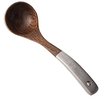 Cucharón de acero Cuchara de sopa Cuchara de madera de madera de madera de mango largo cuchara de madera de madera grande Cuchara para cocinar y servir sopa