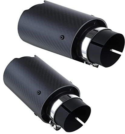 Auspuffrohr Für F22 F23 F30 F31 F32 F33 F36 F10 F11 F12 F13 Matt Carbon Endrohr 63mm-93mm Auto Endrohre (Color : 2 PCs)