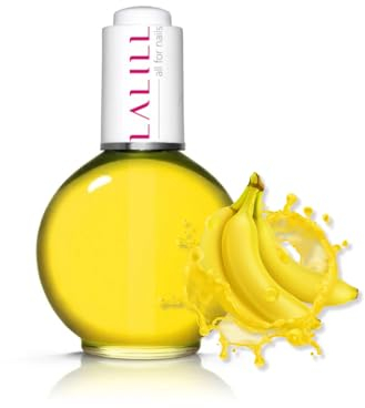 LALILL Banana Love Olio Cuticole per Unghie 75ml - Nail Oil Nutriente - Cura Cuticole e Unghie - Manicure SPA Vegan - Con Pipetta in Vetro