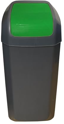 WELL HOME MOBILIARIO & DECORACIÓN Poubelle avec couvercle basculant de 15 l, couleur verte