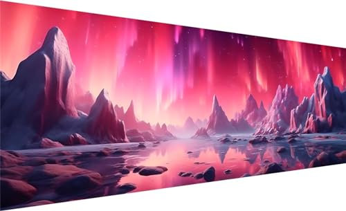 Diamond Painting XXL 240x80 cm, DIY Aurora Diamant Painting Bilder, 5D Berg Diamant Malerei Set, Diamant Kristall Strass Kreuzstich Painting, Diamond Painting Erwachsene Zimmer Dekoration Geschenk N-6