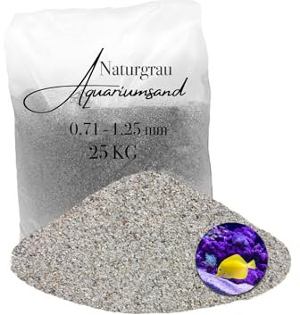 Aquariumsand Aquariumkies 25 kg 0,71-1,25 mm hellgrau gewaschen kantengerundet Quarzsand