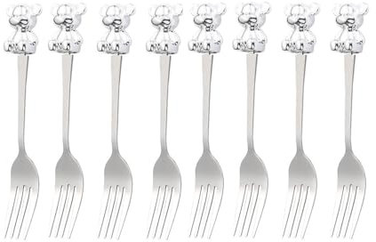 (8 Piezas) Cuchara De Oso De Acero Inoxidable Tenedor Cuchara De Arroz Para El Hogar Cuchara Ensanchada Y Espesa Cuchara Para Revolver Café (Tenedor * 8)