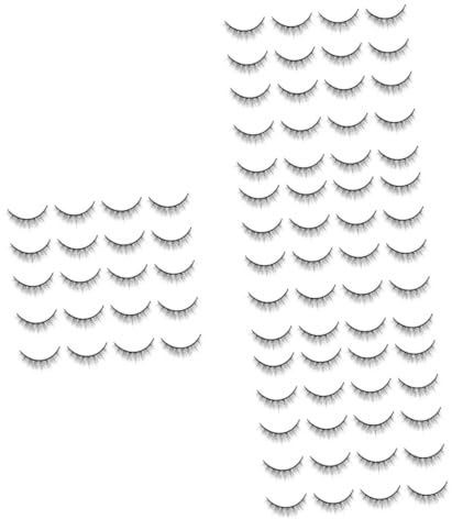 Healvian 40paia False Eyelashes Naturali Extension Per Trucco Occhi Di Ciglia Fatte Mano Leggere e Riutilizzabili Per Donne e Ragazze