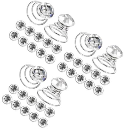 IWOWHERO 3 Sets Elegante Strass-haarspangen Haarschnallen Strass-haardekor Mehrfarbig Für Mädchen Frauen Brautjungfern 12 Stück * 3