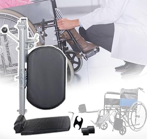 PPLDABNK Anhebbare Beinstützen Für Rollstühle – Universell, Einzelpedalträger: 100 Kg, Einfache Reinigung, Verstellbarer Winkel/90°–180°, Mit Gepolsterten/Fußplatten, Für Behinderte/Alte,Left