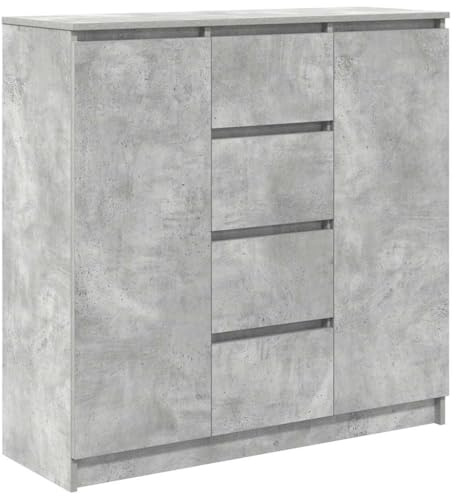 vidaXL Sideboard mit Schubladen Betongrau 100,5x35x98,5 cm