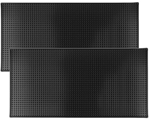 QWORK Rubber Bar Mat, 2 Pack 24 x 12 Heavy-Duty Non-Slip Bar Mat, Extra Large Dish Drying Spill Matting for KTV Bar Glass Home