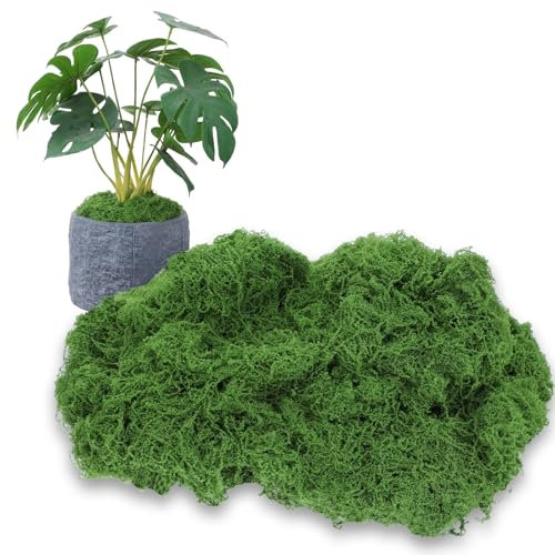 Lnngub 150g Kunstmoos zum Dekorieren, Dunkelgrün Künstliches Moos Deko Fake Moosdekoration für Bastelarbeiten, Zuhause, Aquarium, Szenenmodell, Hochzeit, Festival, Party