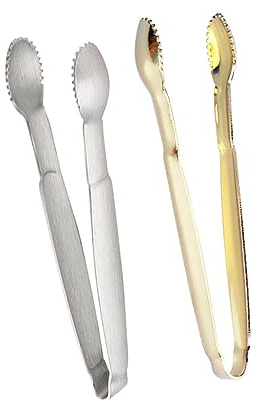 Veemoon 2pièces Pinces à Sucre Acier Inoxydable Dorées Et Argentées Lot De Pince Petits Aliments Pour Cubes De Sucre Glaçons Apéritifs Ustensile De Cuisine Sécurisé Pour Thé Bar Et Fêtes
