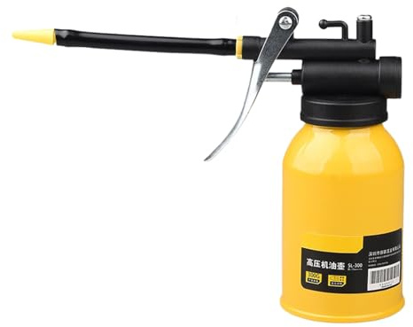 Generisch Oil Can Pump Oil Pumps - High Pressure Metal Sprayer Can with Flexible Spout | 300ml Manual Oil Dispenser for Car, Motorcycle, Garage and Machine Lubrication