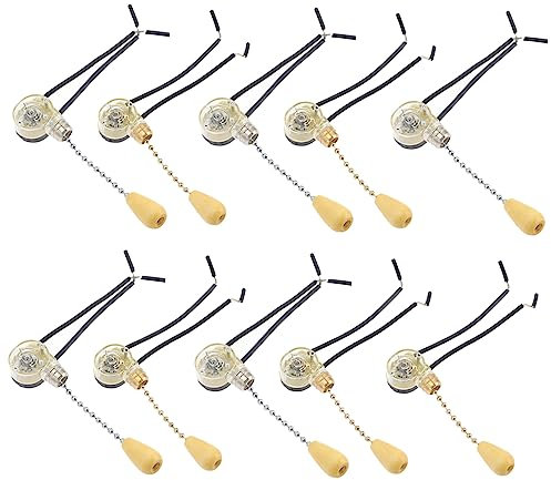 NUOBESTY 10piezas Interruptor De Luz De Panel De Pared Tirador De Lámpara Tirador De Cadena Para Cocina o Baño Unidades