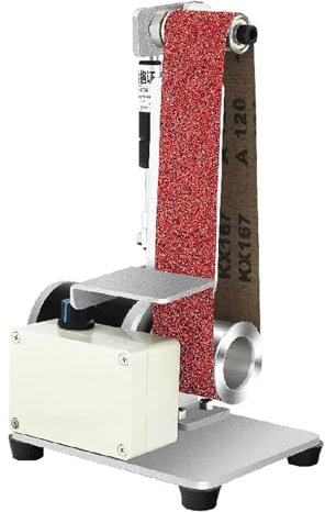 Toplionace Mini Ponceuse à Bande électrique - Polisseuse, Affûteuse et Touret à Meuler 300W avec Table de Travail Réglable, 220V CA