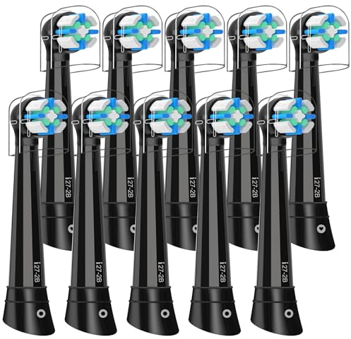 10 Stück Aufsteckbürsten Kompatibel mit Oral B IO 2/3N/3/4/5/6/7/8/9/10 Series Zahnbürste Elektrische, IO Zahnbürste Aufsätze Kompatibel mit Oral B IO Sanfte Zahnreinigung (Schwarz)