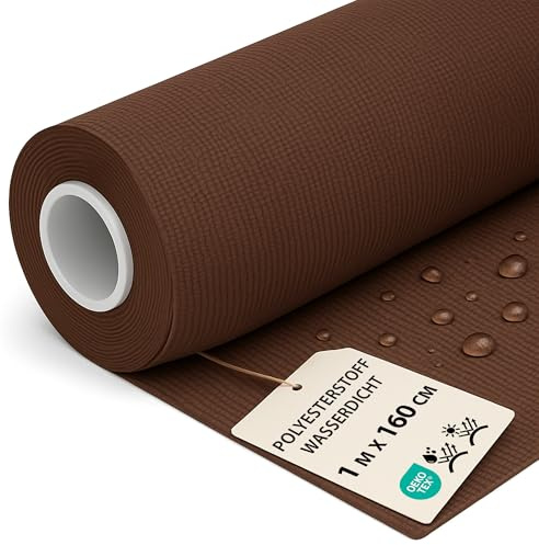 Vattentåligt tyg på metervara 1 M x 160 cm - Slitstarkt utomhustyg perfekt för kuddar gardiner möbelöverdrag trädgårdsmöbler och sömnadsprojekt Brun Oeko-Tex-certifikat