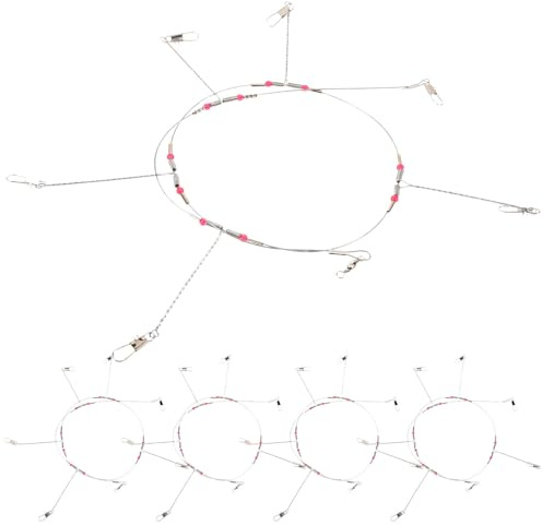Parliky Set de Montages de Fil Acier Inoxydable Anti-emmêlement pour Mer Accèssoires Fiables avec Hameçons Résistants pour Truite et Carpe