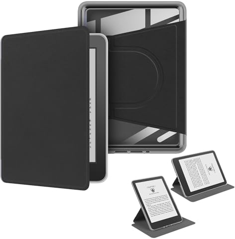 Yzlvigrous 6 Hülle für Kindle Paperwhite 10. Generation 2018, Transparente Rückseite, Abnehmbare Magnetische Schutzhülle mit Verstellbarem Standfuß, Modell: PQ94WIF