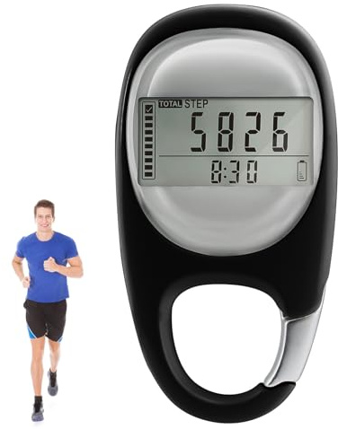 3D Schrittzähler Clip mit Großdisplay - Schrittzähler ohne APP & Handy für Gehen, Laufen, Sport, ideal für Senioren, Kinder, Männer & Frauen (Grey)