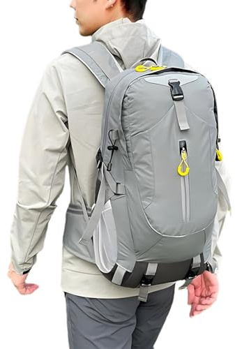 Generisch Zaino da trekking, 30 l, leggero, impermeabile, per viaggi, pesca, caccia, ciclismo, escursioni, viaggi, laptop, bottiglia d'acqua, grigio., Siehe Beschreibung