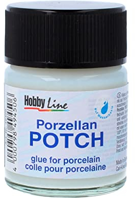 KREUL 49450 - Porzellan Potch, 50 ml Glas, transparenter Serviettenkleber und Lack für Gestaltungen auf Porzellan und Glas, auf Wasserbasis