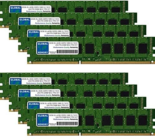 32GB (8 x 4GB) DDR3 1066MHz PC3-8500 240-PIN ECC DIMM (UDIMM) Memoria RAM Kit para Apple Mac Pro (PRINCIPIOS DE 2009 - Mediados 2010 - Mediados 2012)