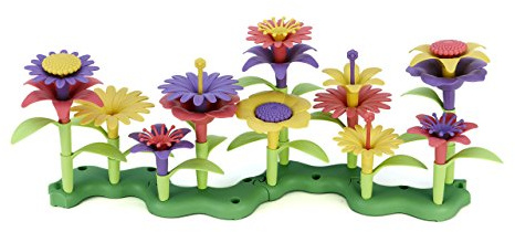 Green Toys Build-a-Bouquet, 4C - 44 Piece Pretend Play, Motor Skills, Building and Stacking Kids Toy Set. No BPA, phthatates, PVC. Dishwasher Safe, Recycled Plastic, Made in USA.