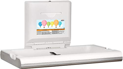 Saniflow CP0016HCS-ASTM BabyMedi Horizontal Surface-Mounted Baby Changing Station Made of Polypropylene and with a Stainless Steel AISI 304 Exterior in Stainless Steel Finish