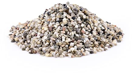 TM Aquatix Aquarium Gravel Substrate for Fish Tanks Natural Stones Perfect for Plant Growth 3-5mm (10kg, Grey)