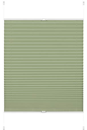 GARDINIA EASYFIX Estor plisado Greta para sujetar, Estor enrollable opaco, Todas las piezas de montaje incluidas, Verde menta, 60 x 130 cm (AnxAl)
