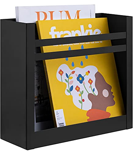 Navaris Porte journaux Mural - Étagère Murale en métal pour revues et Magazines 30 x 27 x 11 cm - Porte-revues Porte-Magazines