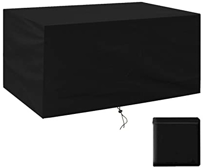 WLL Abdeckplane für Gartenmöbel, 280x160x110cm(Schwarz), Schutzhülle Abdeckhaube Rechteckig Oxford 420D Wasserdicht Winterfest Gartenmöbel Abdeckung für Balkonmöbel Sitzgruppe