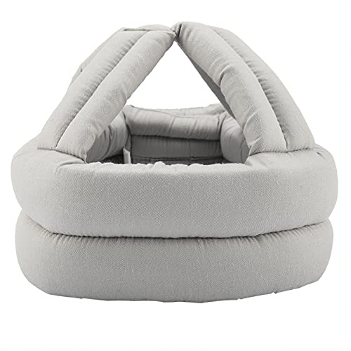Protección para la Cabeza, Casco de Seguridad Anticaída, Casco de Seguridad para Personas Mayores, Gorro Ajustable Antichoque con 64-73 Cm(Encaje Gris Claro)