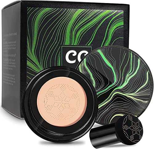 Mushroom Head Air Cushion CC Creme, BB Creme, Öl Control Feuchtigkeitsspendender Concealer, Nackte Matte Conceale BB Cream Make-up Basis Langanhaltende mit Pilz Make-up Schwamm CC Cream (Natürlich)