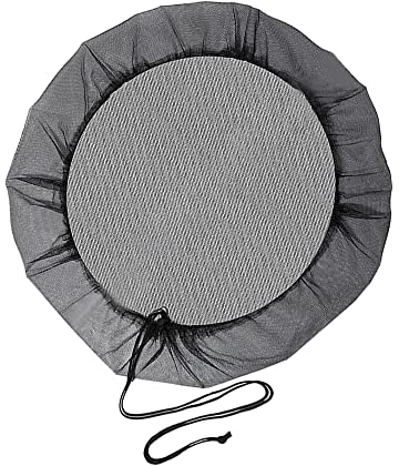 YANWANDEFA Rain Barrel Cover Round Adjustable with Drawstring, Black, Polyethylene (PE), Keeps Leaves & Mosquitoes Out, Perfect for Gardens & Patios