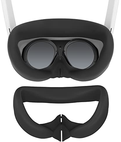 MotuTech Cover Gesichtsschutz für PICO 4 VR Virtual-Reality-Headset, Zubehör, Kissen aus Silikon, schweißresistent, Lichtabdeckung (schwarz)