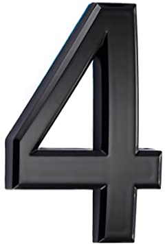 3in 3D Número de buzón Número de casa negro número de puerta para número de puerta, número de dirección, negro resistente al viento y la corrosión 7.5cm (Negro4)