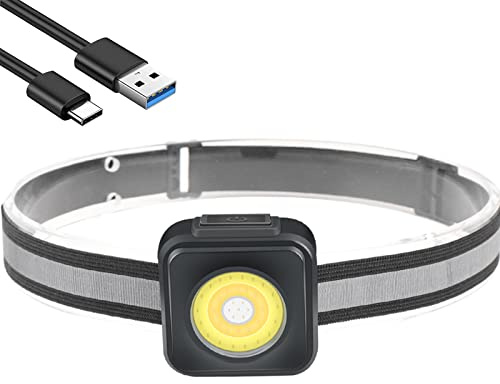 Lampada frontale a LED,torcia frontale ricaricabile,1200 lampade frontali COB ad alta lumen con luce rossa,torce frontali LED super luminose con 4 modalità,faro impermeabile per correre