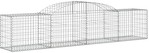 vidaXL Arched Gabion Baskets 17 pcs 300x50x60/80 cm Galvanised Iron