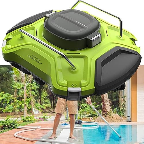 RayGenius Robot Limpiafondos InaláMbrico para Piscinas Elevadas/Enterradas 120 Minutos De Funcionamiento Auto Parking Robot Aspirador Recargable para Piscinas, Blanco