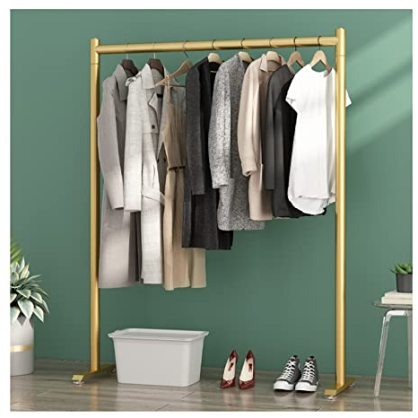 Kleiderständer, Standgarderobe, freistehender Kleiderständer, Schuhregal, Organizer für Eingangsbereich, Flur, Schlafzimmer und Büro (Farbe: Gold, Größe: 100 x 40 x 130 cm) (Gold 120 x 40 x 130 cm)