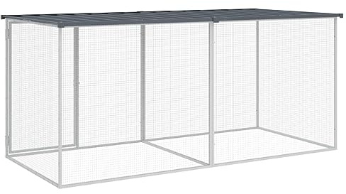 Tidyard Hühnerkäfig mit Dach Hühnerstall Kleintierkäfig Hühnerhaus Geflügelstall Kleintier Käfig Hühnervoliere Hühnergehege Gehege Hühner Freilaufgehege Kleintierstall 203 x 98 x 90 cm (L x B x H)