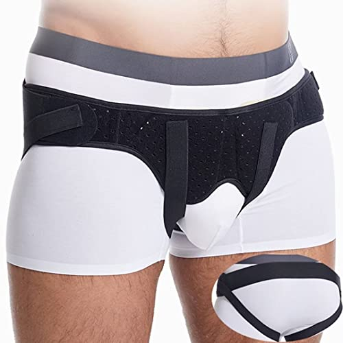 Herniengürtel für Männer, Leistenbruch, Leistenbandage für Frauen, Bauch mit 2 Kompressionspolstern, für linken und rechten Nabel- und Oberschenkelherniengürtel (XL)