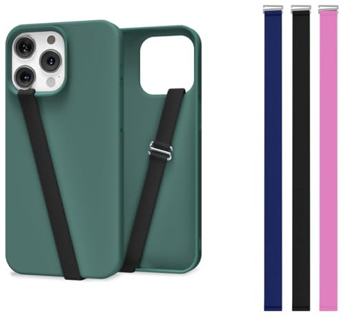 Mizi 3 Pack C-Shaped Clip Finger Grip, Silicone Mobile Phone Strap for Case - Loop Holder for iPhone & Android - Black/Blue/Pink (Large)