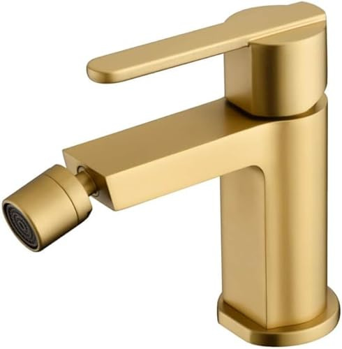 Robinet mitigeur en laiton pour bidet - Robinetterie WC - Robinetterie bain de bide pour eau froide/chaude (Or brossé)