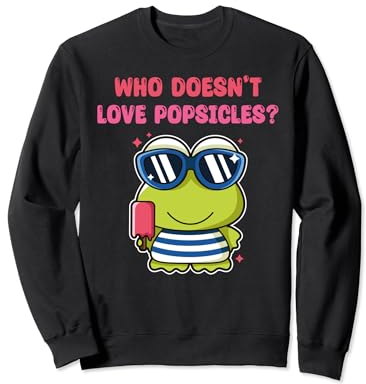 Grenouille dans des lunettes de soleil Anime Kawaii Fille Garçon Vacances Tee Sweatshirt