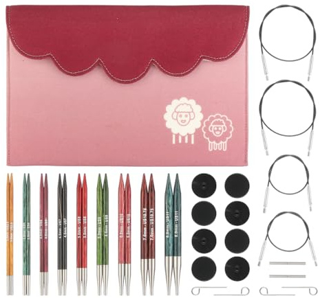 KnitPro Dreamz Deluxe Austauschbare Nadelspitzen-Set 5 (13cm) | 9 Größen (3mm bis 8mm)